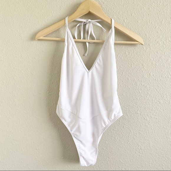 PrettyLittleThing Other - PrettyLittleThing White Basic Low Swimsuit